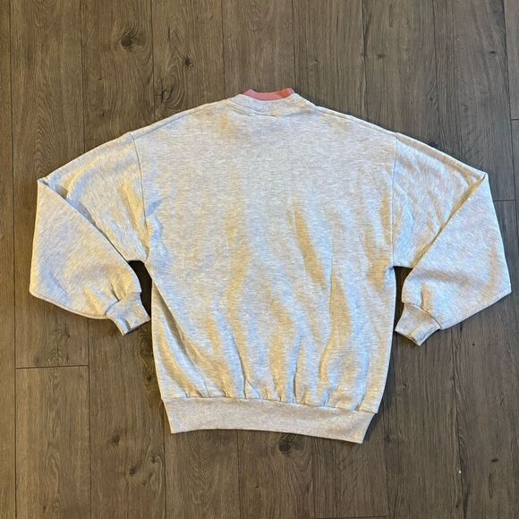 Vintage Morning Sun Sweatshirt Kittens and Blue Birds Grandma Large Grey - Picture 2 of 4